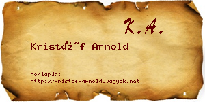 Kristóf Arnold névjegykártya