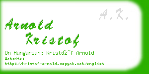 arnold kristof business card