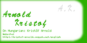 arnold kristof business card